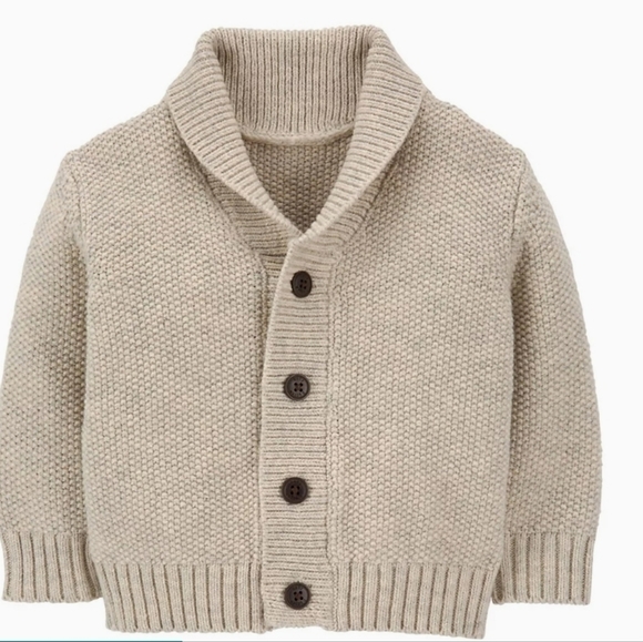 OshKosh B'gosh Other - Baby bgosh shawl collar cardigan in beige size 9M new with tags